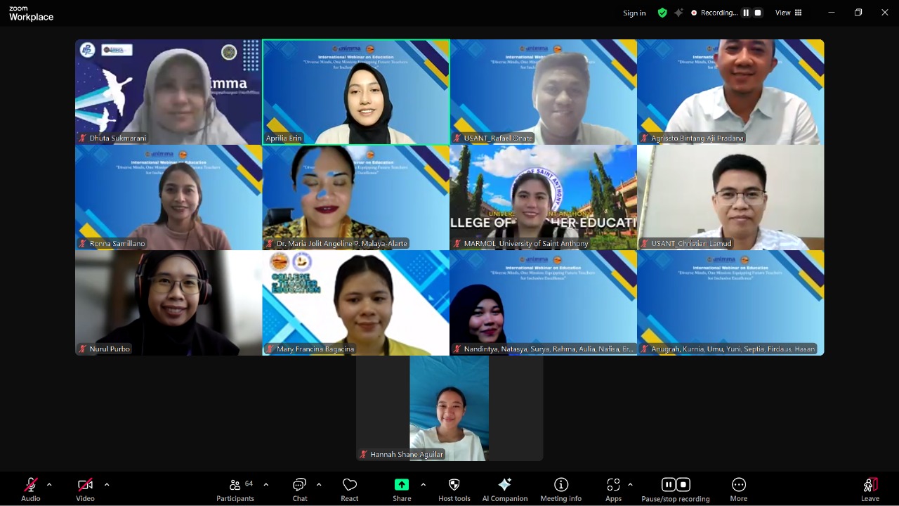 Kolaborasi Internasional UNIMMA dan USANT, Gelar Webinar Inklusif untuk Calon Guru