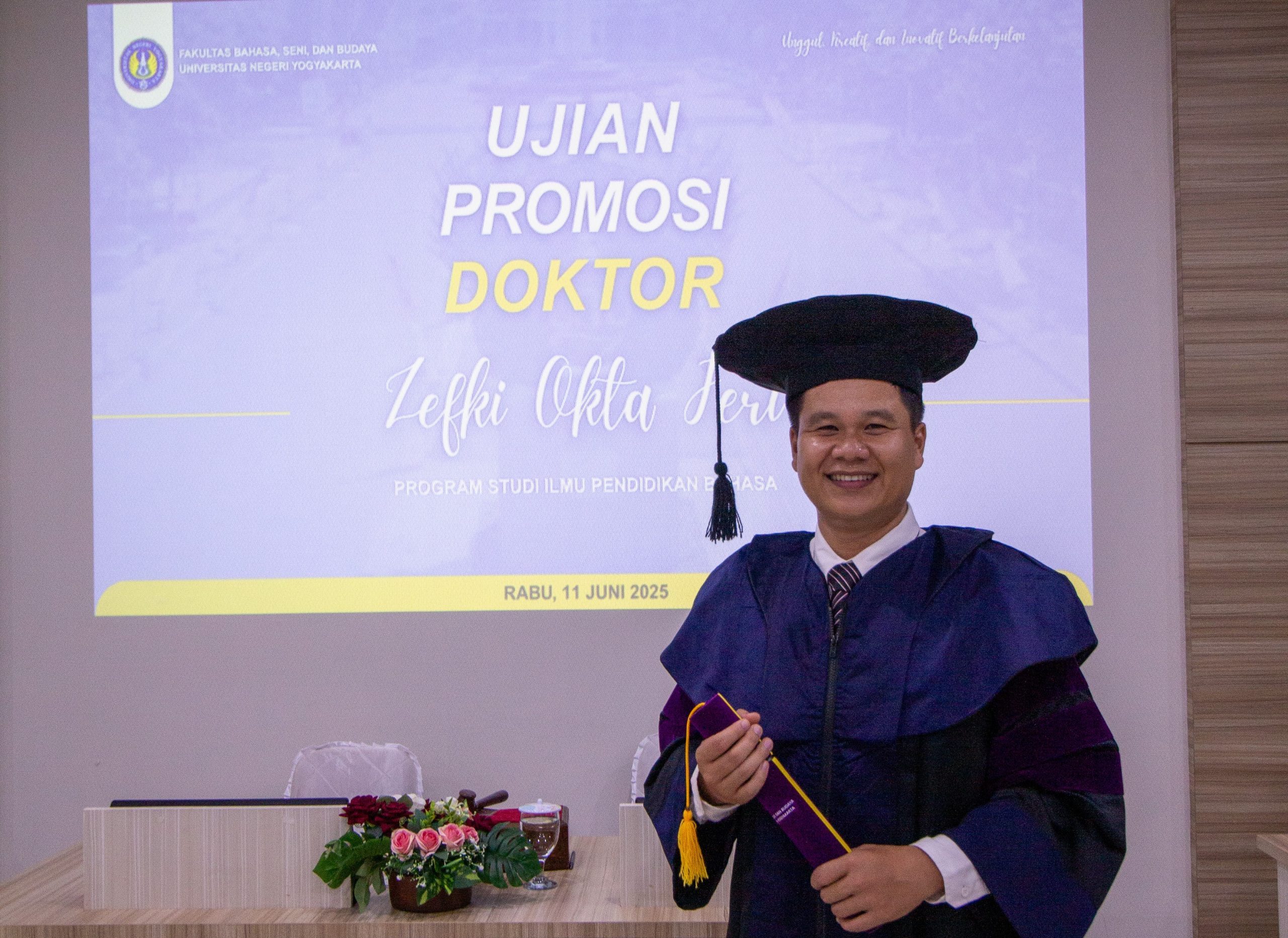 IPK Sempurna dan Empat Publikasi Bergengsi: Dosen Muda UNIMMA, Zefki Okta Feri Raih Gelar Doktor Linguistik