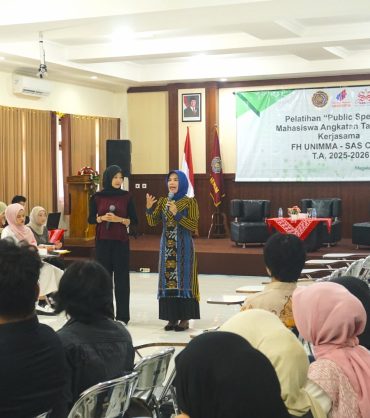 Asah Retorika Hukum, Mahasiswa FH UNIMMA Ikuti Pelatihan Public Speaking