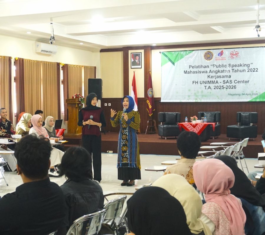 Asah Retorika Hukum, Mahasiswa FH UNIMMA Ikuti Pelatihan Public Speaking