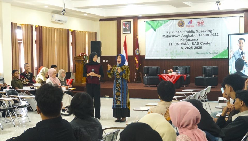 Asah Retorika Hukum, Mahasiswa FH UNIMMA Ikuti Pelatihan Public Speaking
