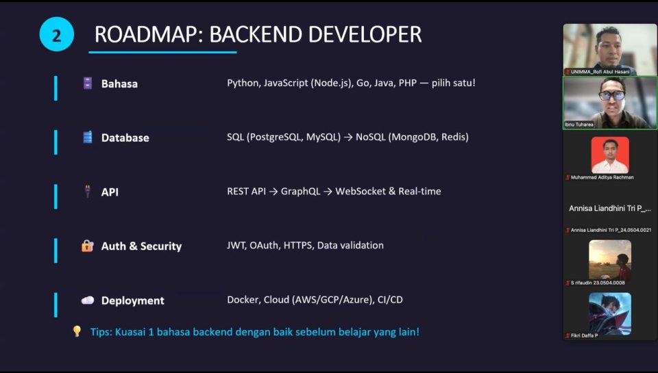 UNIMMA Hadirkan Praktisi Industri, Bekali Mahasiswa Teknik Informatika Menjadi Web Developer Profesional