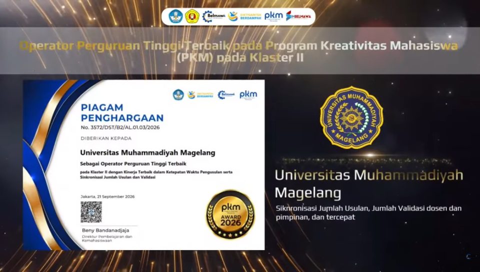 Pengelolaan PKM UNIMMA Raih Penghargaan Operator Terbaik Klaster II pada PKM Award 2026